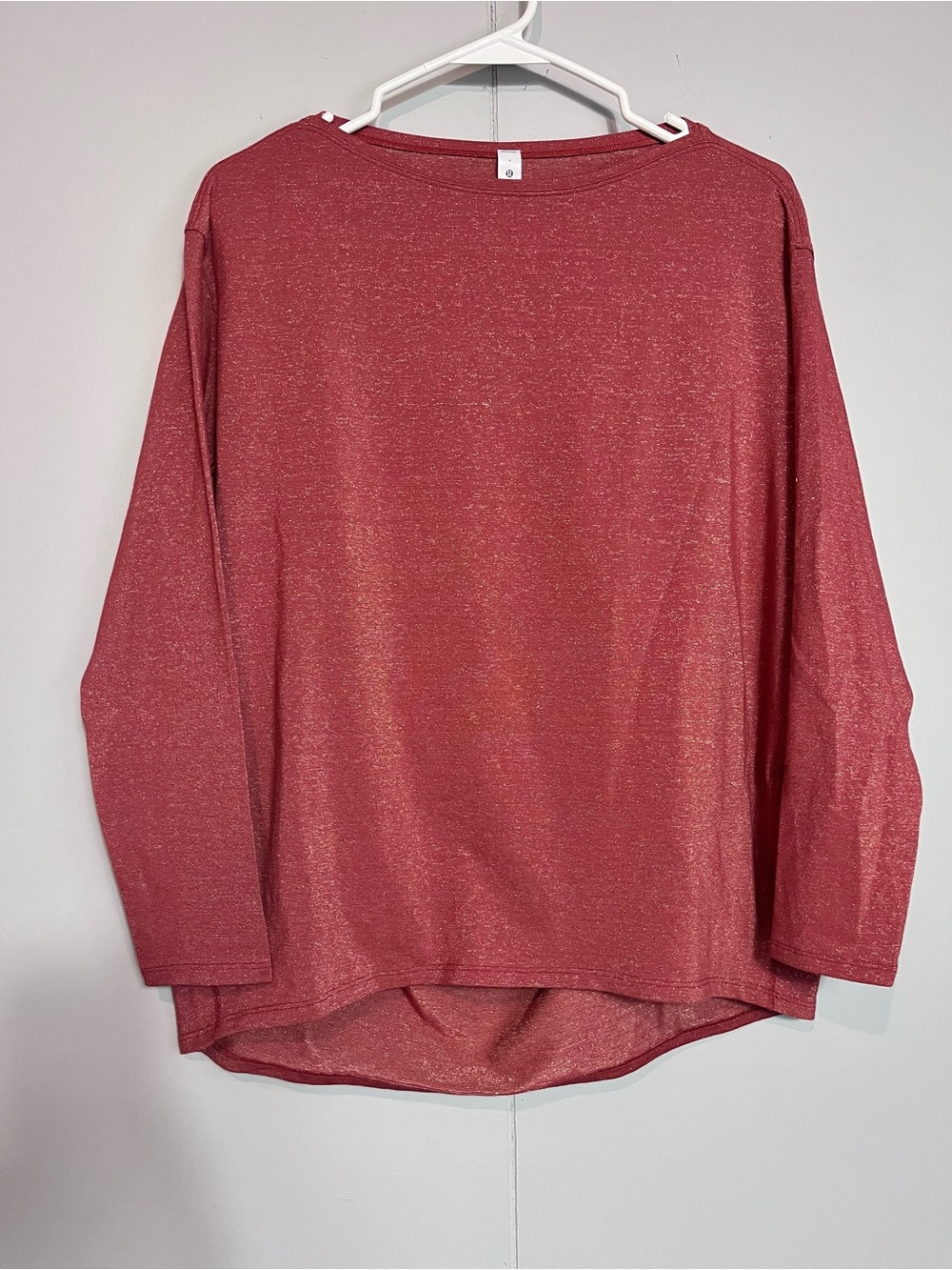 lululemon Size 4 Metallic Long Sleeve Top Copper Red Relaxed Fit